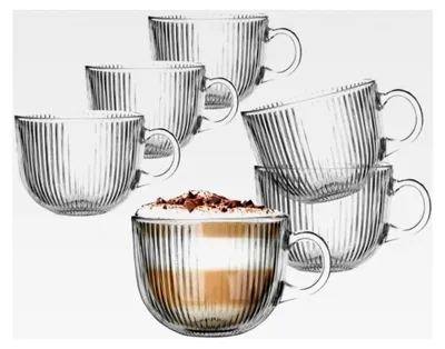 Produktbild von Glastassen Set für Tee und Kaffee, 510 ml, 6 Stück
