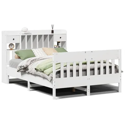 Image de Cadre de lit sans matelas blanc 140x200 cm bois de pin massif