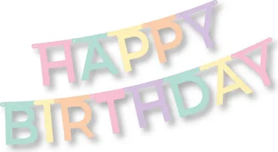 Produktbild von Papiergirlande „Happy Birthday“ 1,8 m 1 Stück.