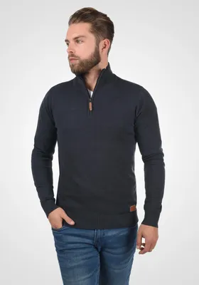 Produktbild von Blend BHRobin Herren Strickpullover Troyer Feinstrick Pullover mit Troyerkragen Rippbündchen Baumwollmischung Regular fit