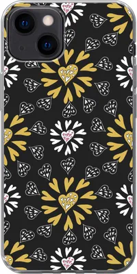 Produktbild von MuchoWow® Handyhülle Schutzhülle Hülle für Telefoonhoesje iPhone 13 Mädchen - Herz - Schnittmuster - Mädchen - Kinder - Kinder Silikon Softcase Handy Hülle - Karteninhaber