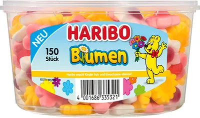 Produktbild von Haribo Bunte Blumen Fruchtgummi Blumen mit Konfektfüllung 1020g
