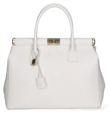 Immagine prodotto di Borsa a Mano Aleria Donna Pelle Genuina  Italy Bianco UNICA 35x26x16 cm