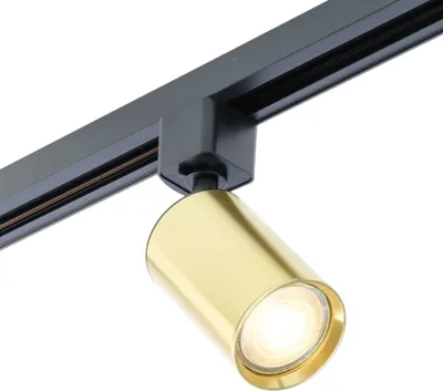 Produktbild von Qub Schienenstrahler - Focus III - LED GU10 - Gold - für 1-Phasen Schienensystem