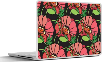 Produktbild von MuchoWow® Laptop Aufkleber Sticker Cover Blumen - Natur - Rosa - Muster 30x22 cm - Laptop-Sticker