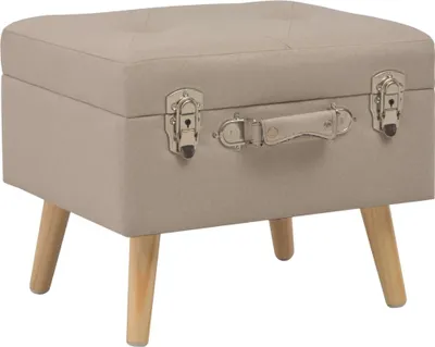 Produktbild von vidaXL Hocker mit Stauraum 3 Stk. Beige Stoff