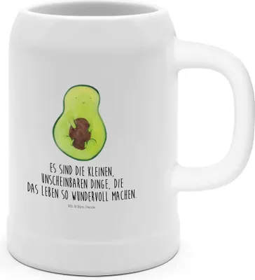 Produktbild von Mr. & Mrs. Panda Seidel Avocado Kern - Weiß - Geschenk, Krug, Humpen, Steinkrug, Pflanze, Baby, Keramikkrug, Bierhumpen, Vegan, Liebe