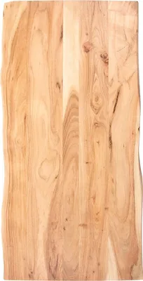 Produktbild von Tischplatte 120x60 cm Toni, Holzplatte Akazienholz massiv + naturfarben + lackiert, Baumkanten-Platte für Heimwerker, Arbeitsplatten, Tische & Fensterbretter