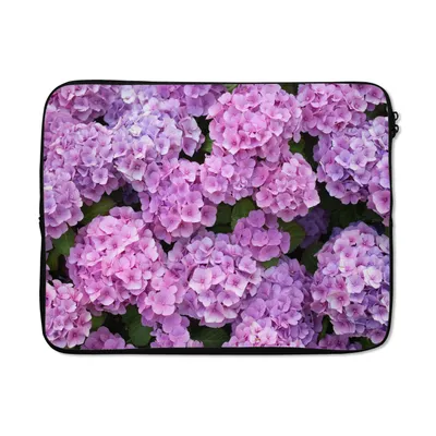 Produktbild von MuchoWow® Laptop Hülle 17 Zoll Laptoptasche Blumen - Hortensie - Strauch - Rosa - Blütenblätter - Zipper - Schutzabdeckung