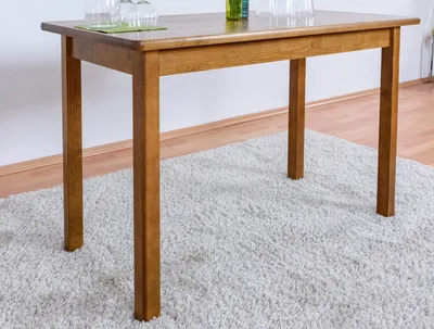 Produktbild von Tisch Kiefer massiv Vollholz Eichefarben Rustikal Junco 227D (eckig) - 120 x 60 cm (B x T)