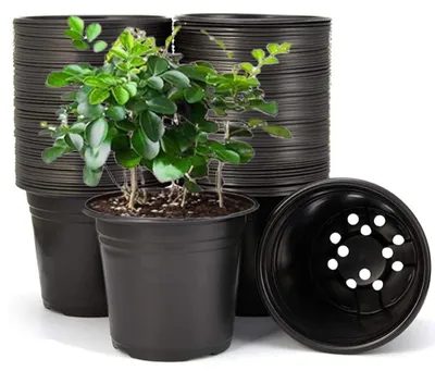 Obrázek produktu pro 50 kusů plastových květináčů, 15 cm, černá barva