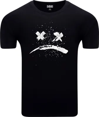 Produktbild von Diarbo Herren T-Shirt mit klassischem Druck Trauriges Emoji Schwarz Gr.XXL