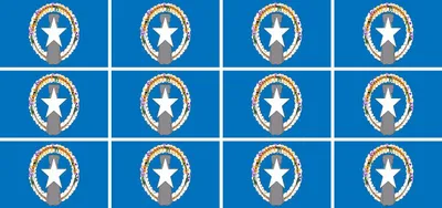 Produktbild von Mini Aufkleber Set - Pack glatt - 50x31mm - selbstklebender Sticker - Northern Mariana Islands  Flagge / Banner / Standarte fürs Auto, Büro, zu Hause und die Schule - 12 Stück