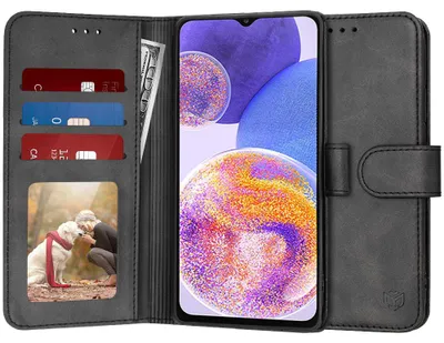 Produktbild von Techsuit Diary Book Wallet Klapphülle für Samsung Galaxy A23 - Schwarz