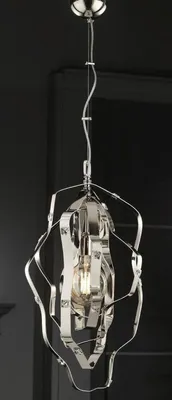 Image de Casa Padrino Luxus Lampe à suspendre Argent 34 x 34 x H. 68 cm - Lampe à suspendre en laiton réglable en hauteur - Luminaires de luxe - Qualité de luxe