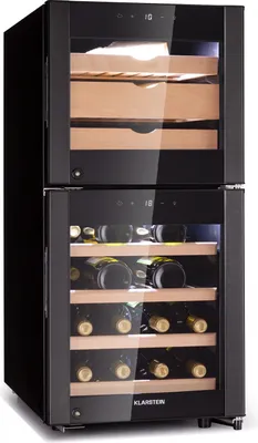 Obrázek produktu pro Klarstein lednice na sýr a víno, skleněné dveře, LED, vlhkoměr, 12-23 °C, 89l