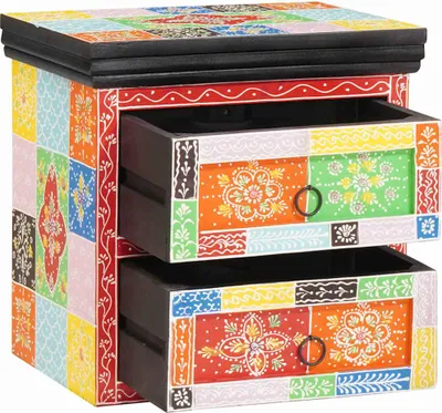 Image de vidaXL Table de chevet, lot de 2, multicolore, 40 x 30 x 40 cm