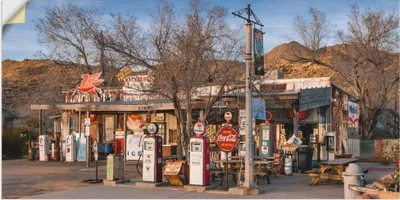 Produktbild von ARTland Wandbild, selbstklebend Tankstelle an der Route 66 in Arizona Größe: 40x20 cm