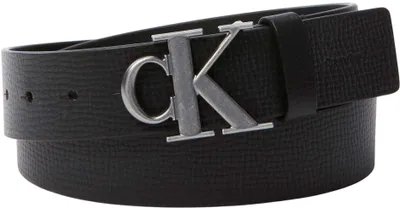 Immagine prodotto di Cintura da uomo Calvin Klein, larghezza 4,0 cm, fibbia fissa con monogramma, colore nero