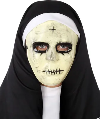 Immagine prodotto di Maschera da suora Maschera di Halloween bianco-nera - Taglia unica