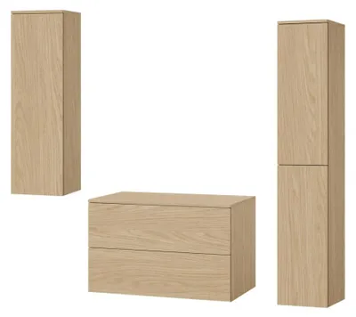 Produktbild von Badezimmerset 3-Teilig: Unterschrank + 2 Hochschränke Color Frühlings-Eiche (2S 80 + 1D 100 + 2D160)