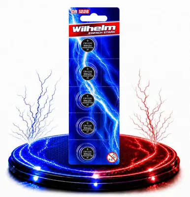 Produktbild von 4 x CR1225 WILHELM Lithium Knopfzelle 3V 52 mAh ø12 x 2,5 mm Batterie DL1225