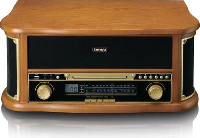 Zdjęcie produktu dla Lenco TCD-2551WD, Gramofon z napędem pasowym, Automatyczny, Drewno, MDF, 33 1/3,45,78 RPM, AM, FM