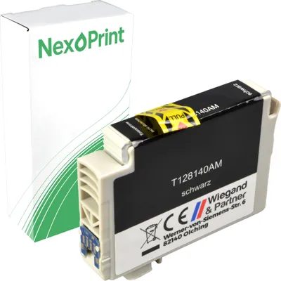 Produktbild von Druckerpatrone kompatibel zu Epson C13T128140 schwarz Stylus SX130, Epson Stylus SX230, Epson Stylus SX235W, Epson Stylus SX430W
