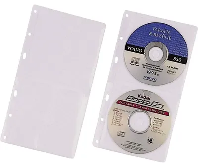 CD-Hüllen für 2 CDs/DVDs, PP, transparent, 5 Stück
