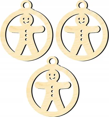 Image de Décorations d'arbre de Noël en bois Z62 3 pcs.