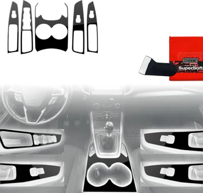Produktbild von 5in1 Schutzfolien Grizz Protector für Mittelkonsole - Ford S-Max MK2 (2015-2023) Schwarz Glanz