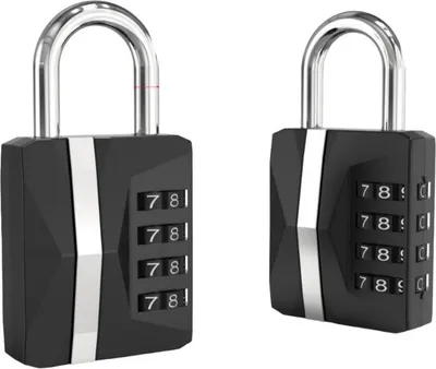 Produktbild von INF Robustes Zinklegierung 4-stelliges Zahlenschloss für Außensicherheit Schwarz