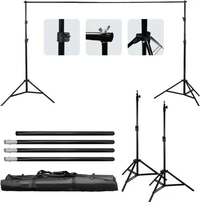 Produktbild von 2*3m Hintergrundhalterung Set 3 Hintergrundsklammern
