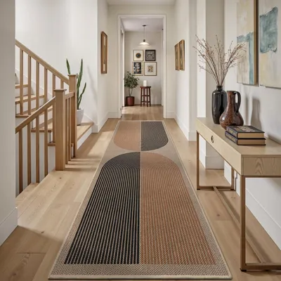 Produktbild von Teppichläufer Flur 80x300cm Jute-Optik rutschfest waschbar Natur Zweifarbig