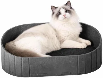 Immagine prodotto di Tavolo per gatti - Cuccia per gatti - Per arrampicarsi e riposare - Materiale in feltro traspirante - 61 cm - Grigio scuro