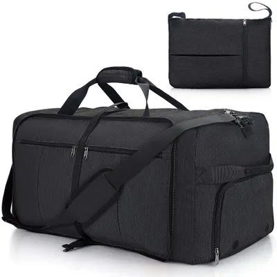 Produktbild von Faltbare Reisetasche für Herren & Damen, 120L Groß Weekender Übernachtungstasche mit Schuhfach, wase Handgepäck Tasche/Sporttasche