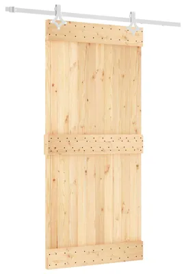 Obrázok produktu pre vidaXL Posuvné dvere v prírodnej a bielej farbe, 95 x 210 cm, masívna borovica