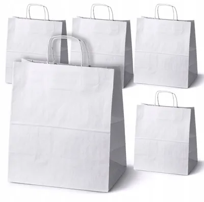 Produktbild von Allbag Große weiße Papiertaschen 305x170x340 mm 5er-Set