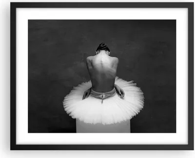 Produktbild von Gerahmtes Poster - Schwarzer Rahmen - Ballerina Rücken Stück - 50x40 cm - Wand Bild - Wanddeko - Wandbilder - Kunstposter - Wandposter - Bilderrahmen - Bilder - Kunstdruck - P2BAA50x40-4729