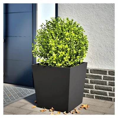 Produktbild von Pflanzkübel Hochbeet aus Metall für Garten und Terrasse Schwarz 50x50x50 cm