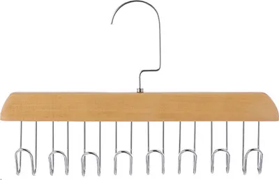 Produktbild von Kleiderbügel mit 8 Haken, Westenhalter, Unterwäsche-Kleiderbügel aus Massivholz, platzsparender Mehrzweck-Kleiderbügel für die Organisation von Kleiderschränken