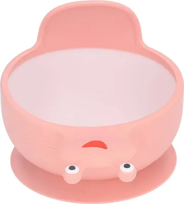 Produktbild von Silikon-Schüssel für Kleinkinder, rutschfest, mit Saugnapf, für Babys, multifunktional, BPA-frei, mikrowellengeeignet für Kinder, Rosa, Weiß