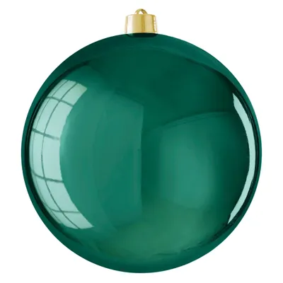Produktbild von Große Weihnachtskugeln für den Außenbereich – petrol glänzend Ø 25 cm aus frostsicherem Kunststoff – Christbaumkugel aus Kunststoff für Außen