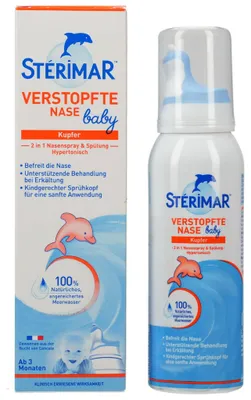 Imagen del producto de STERIMAR, solución nasal 2 en 1 para bebés, para descongestionar la nariz, 100 ml