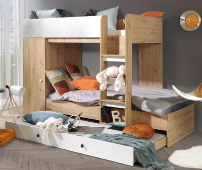 Image de MINIO go for it, Lit superposé SMARTI 2 Blanc droite