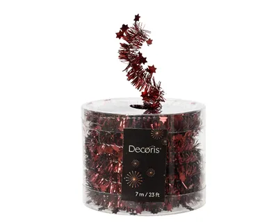 Produktbild von Weihnachtsgirlande Lametta mit Sternen 3cm x 7m - Ochsenblut