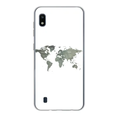Produktbild von MuchoWow® Handyhülle Schutzhülle Hülle für Samsung Galaxy A10 Weltkarte - Grün - Weiß Silikon Softcase Handy Hülle - Schutzhülle