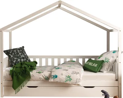 Produktbild von Hausbett Dallas 2 90x200 mit Bettkasten - weiß