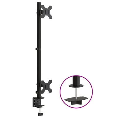 Obrázek produktu pro vidaXL Stolní držák pro 2 monitory Černá ocel VESA 75/100 mm