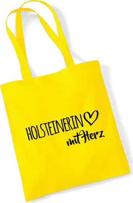 Produktbild von Huuraa Jutebeutel Holsteinerin mit Herz 10 Liter Yellow Baumwolle Tasche Geschenkidee